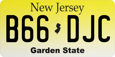 NJ license plate B66DJC