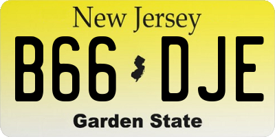NJ license plate B66DJE