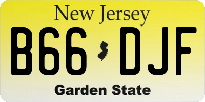 NJ license plate B66DJF