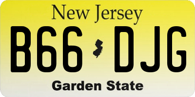 NJ license plate B66DJG