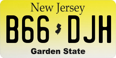 NJ license plate B66DJH