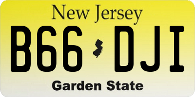NJ license plate B66DJI
