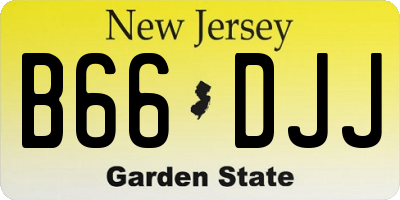 NJ license plate B66DJJ
