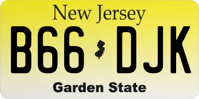 NJ license plate B66DJK
