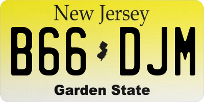 NJ license plate B66DJM