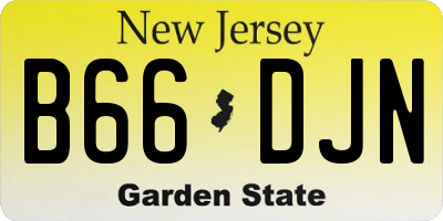 NJ license plate B66DJN