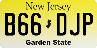 NJ license plate B66DJP