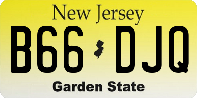 NJ license plate B66DJQ