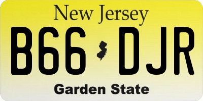 NJ license plate B66DJR