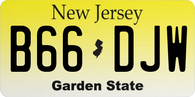 NJ license plate B66DJW