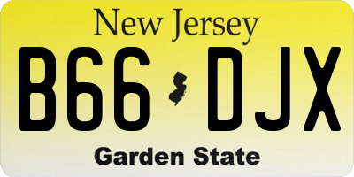 NJ license plate B66DJX