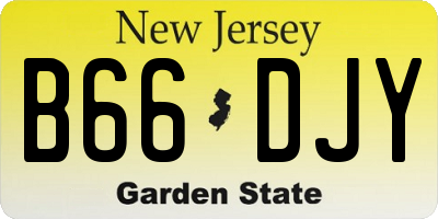 NJ license plate B66DJY