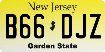 NJ license plate B66DJZ