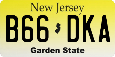 NJ license plate B66DKA