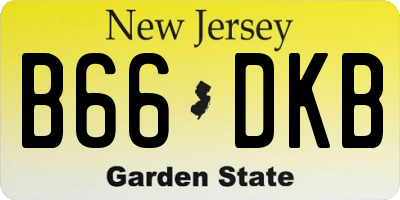 NJ license plate B66DKB
