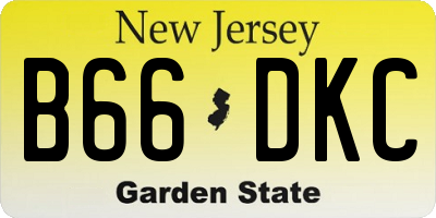 NJ license plate B66DKC