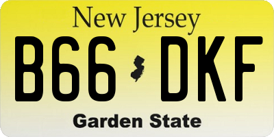 NJ license plate B66DKF