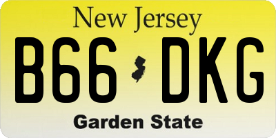 NJ license plate B66DKG