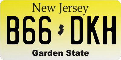 NJ license plate B66DKH