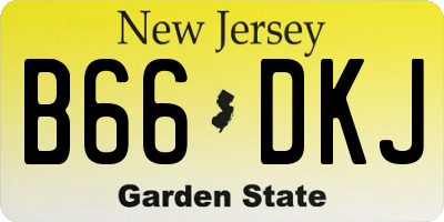 NJ license plate B66DKJ