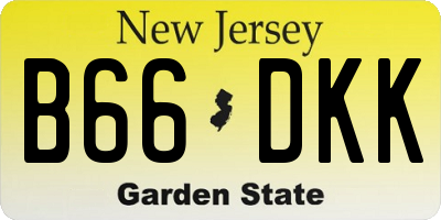 NJ license plate B66DKK