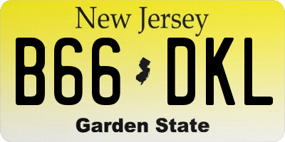 NJ license plate B66DKL