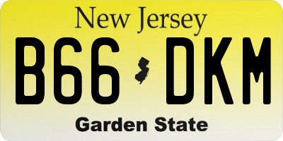 NJ license plate B66DKM