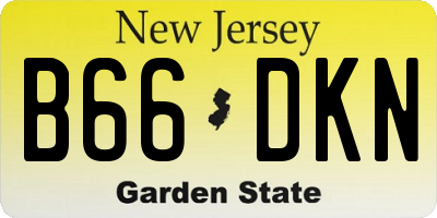 NJ license plate B66DKN