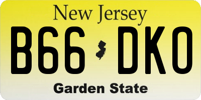 NJ license plate B66DKO