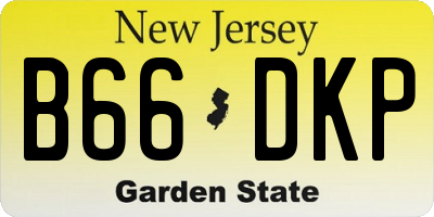 NJ license plate B66DKP