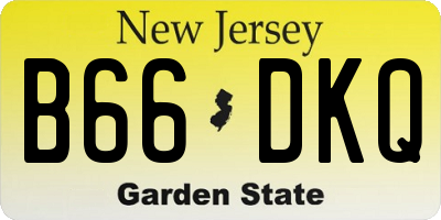 NJ license plate B66DKQ