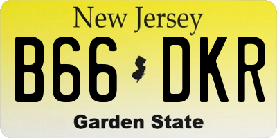 NJ license plate B66DKR