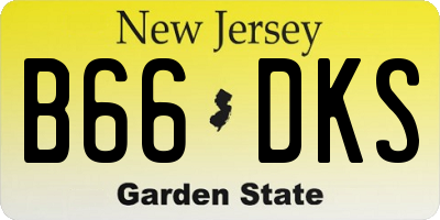 NJ license plate B66DKS