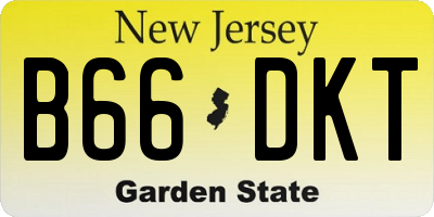 NJ license plate B66DKT