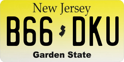 NJ license plate B66DKU