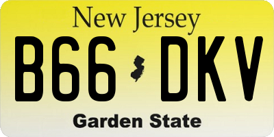 NJ license plate B66DKV