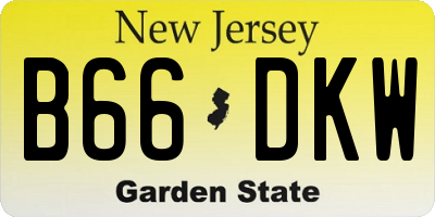 NJ license plate B66DKW