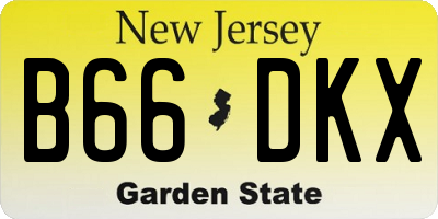 NJ license plate B66DKX