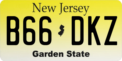 NJ license plate B66DKZ