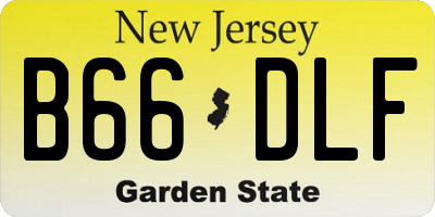 NJ license plate B66DLF