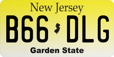 NJ license plate B66DLG