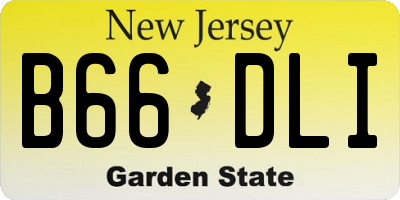 NJ license plate B66DLI