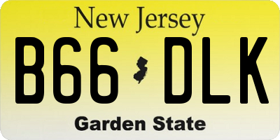 NJ license plate B66DLK