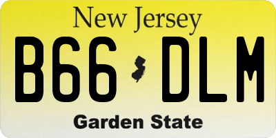 NJ license plate B66DLM