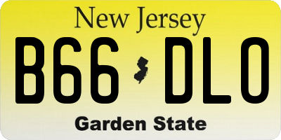 NJ license plate B66DLO