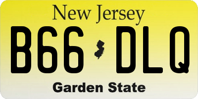 NJ license plate B66DLQ