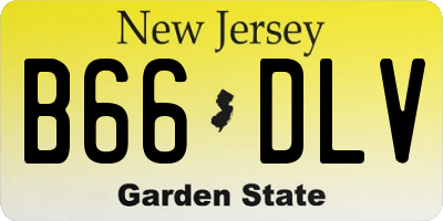 NJ license plate B66DLV