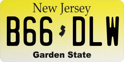 NJ license plate B66DLW
