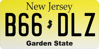 NJ license plate B66DLZ