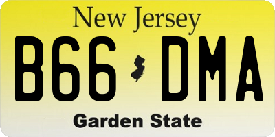 NJ license plate B66DMA